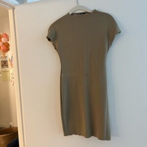 Khaki green midi dress